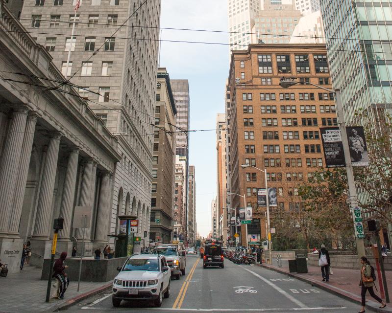 street scene in Financial District