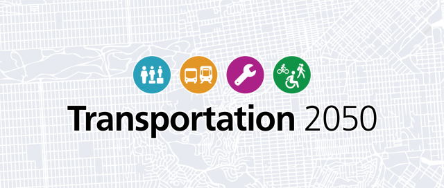 Transportation 2050 banner general San Francisco map