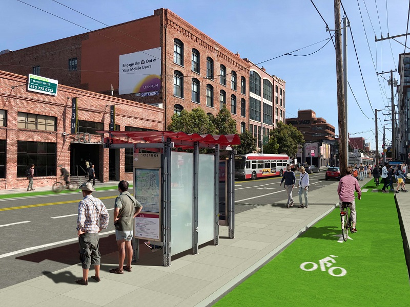 Rendering of Townsend Street between 4th and 5th streets