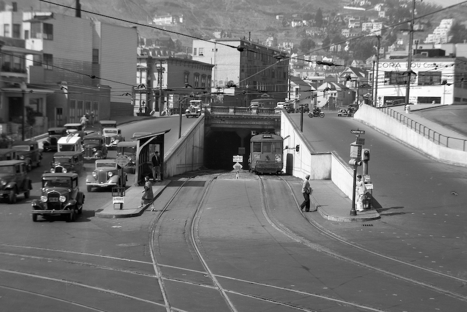 streetcar at twin peaks tunnel portal