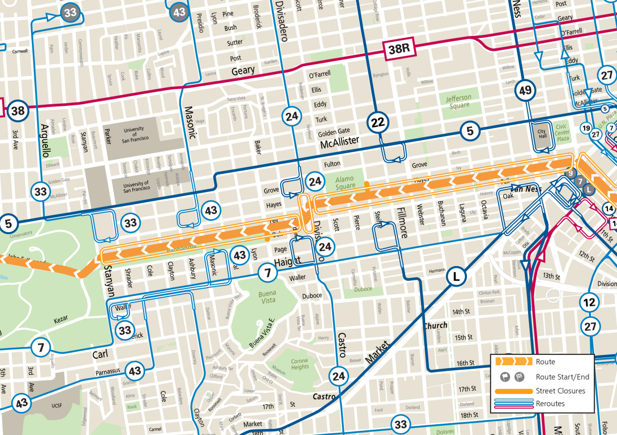 Bay to Breakers Panhandle route map
