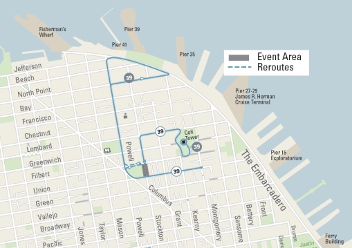 Muni Service Map During Penny Pitch Event 2024