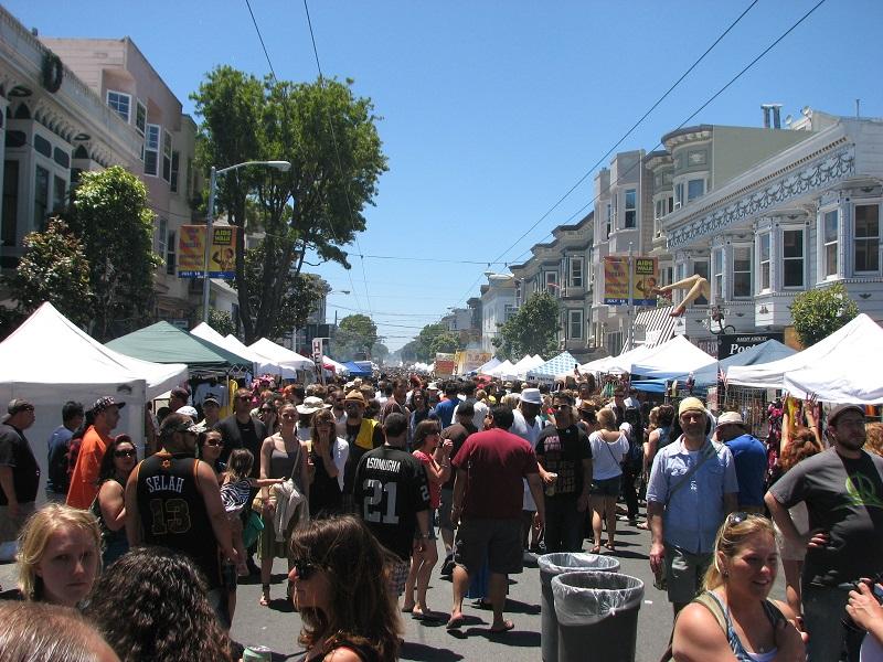 Looking west down Haight Street during 2010 Haight-Ashbury Street Fair.