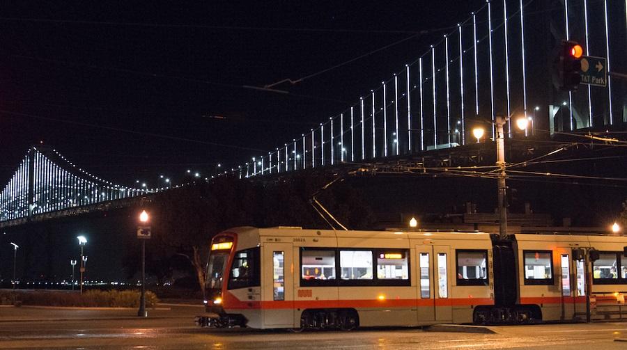 New Muni train on The Embarcadero.