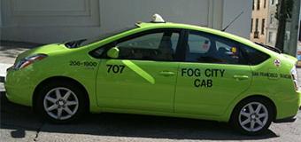 Photo of an Fog City taxi.