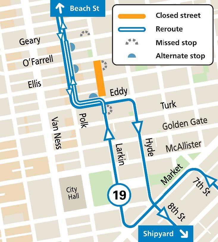 Larkin Shared Spaces 2025 Reroute Map