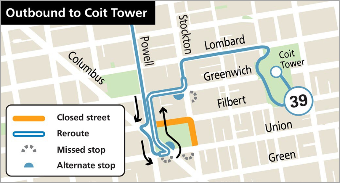 Pizza, Bagel, Beer Festival OB 39 Reroute Map