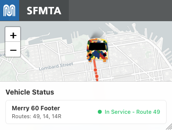 Mini view of the merry days tracker map.