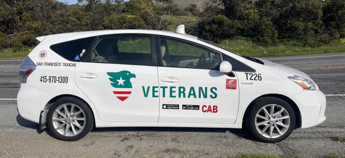 Veteran taxi in white new uniform