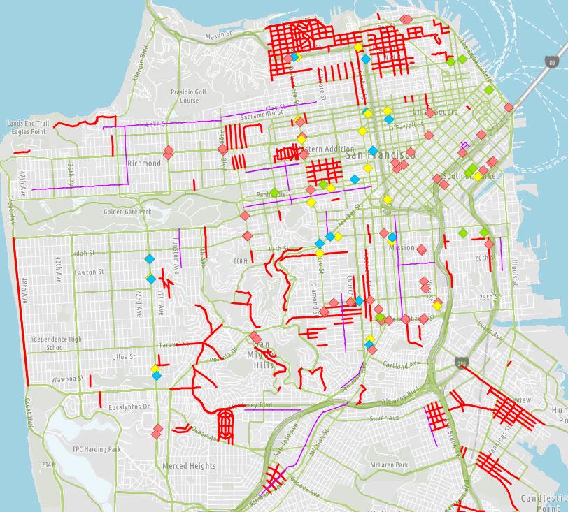 Map of Designated Shuttle Stops and Streets