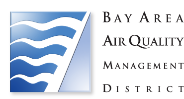 Bay Area Air Quality Management District logo with blue wave design