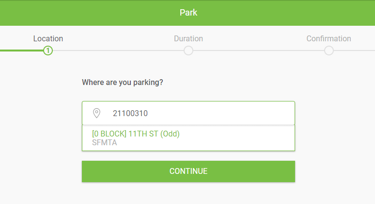 image of where are you parking screen
