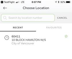 Choose location to Pay by iPhone
