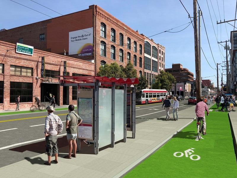 Rendering of Townsend Street between 4th and 5th streets