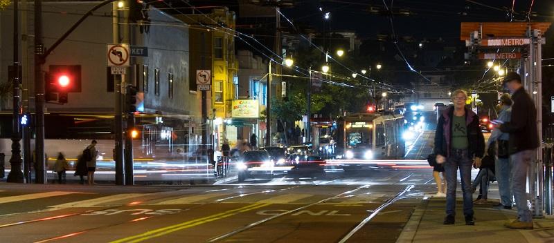 After dark at Market and 14th