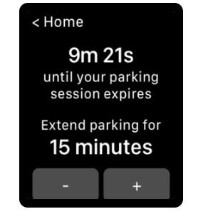 Parking session expires