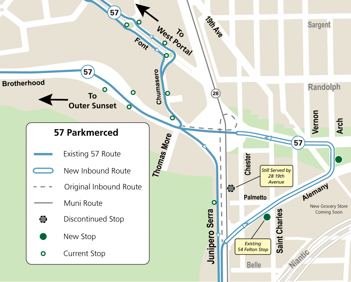 57 service changes map