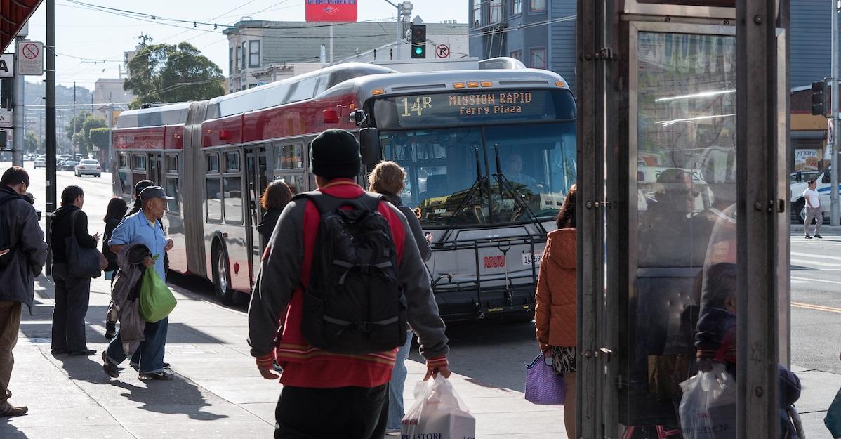 14 Mission Rapid picking people up in the Excelsior neighborhood.