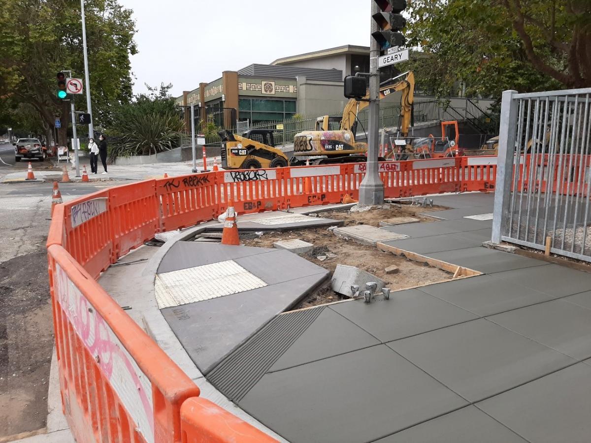 Pavement at Geary and Steiner