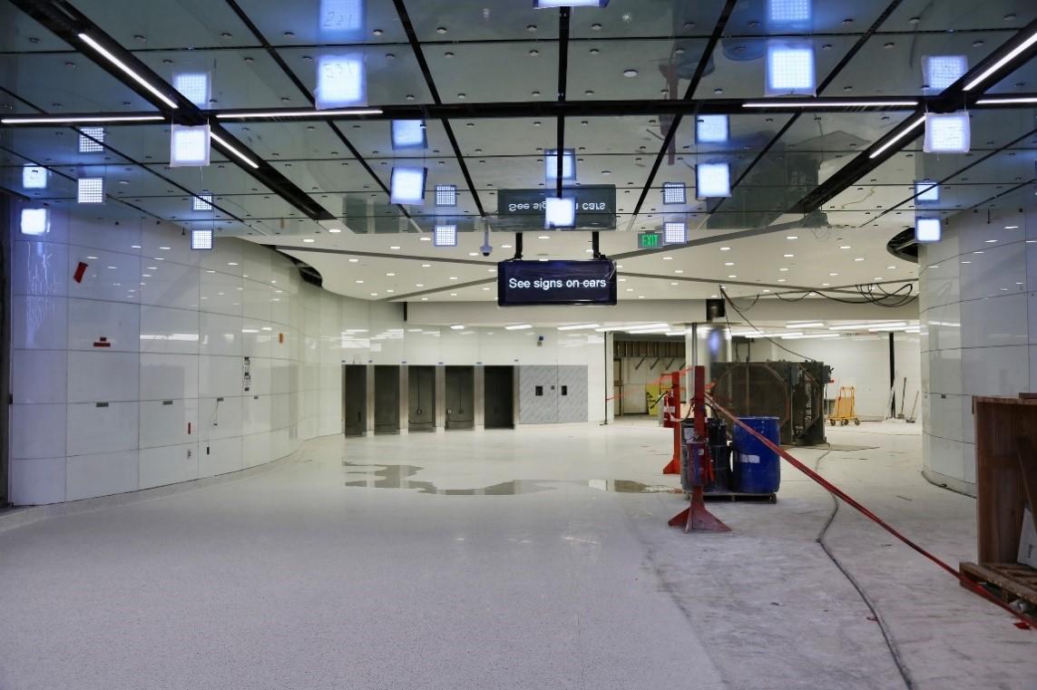 Floors, ceiling panels, finishes and&nbsp;color-changing&nbsp;LED light art installation by&nbsp;Erwin&nbsp;Redl&nbsp;