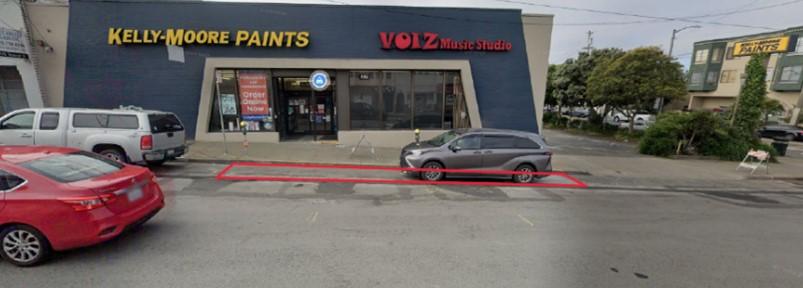 Bust stop relocation to the southwest corner in front of 445 Taraval Street