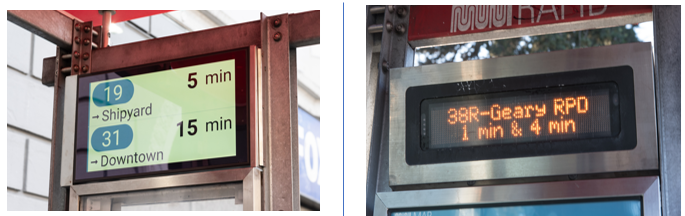 Two displays being shown comparing the old versus new displays