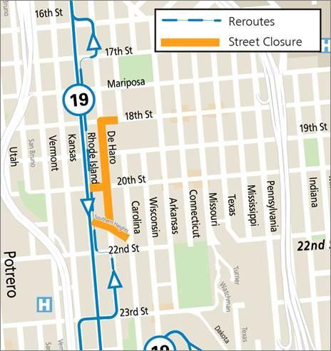 Red Bull Bay Climb 2022 Muni reroute map