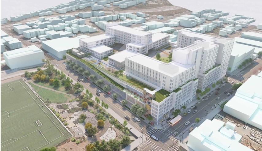 rendering of Potrero Yard from 17th and Bryant streets