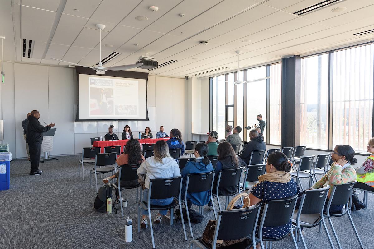 Speakers on a Community Connections Panel