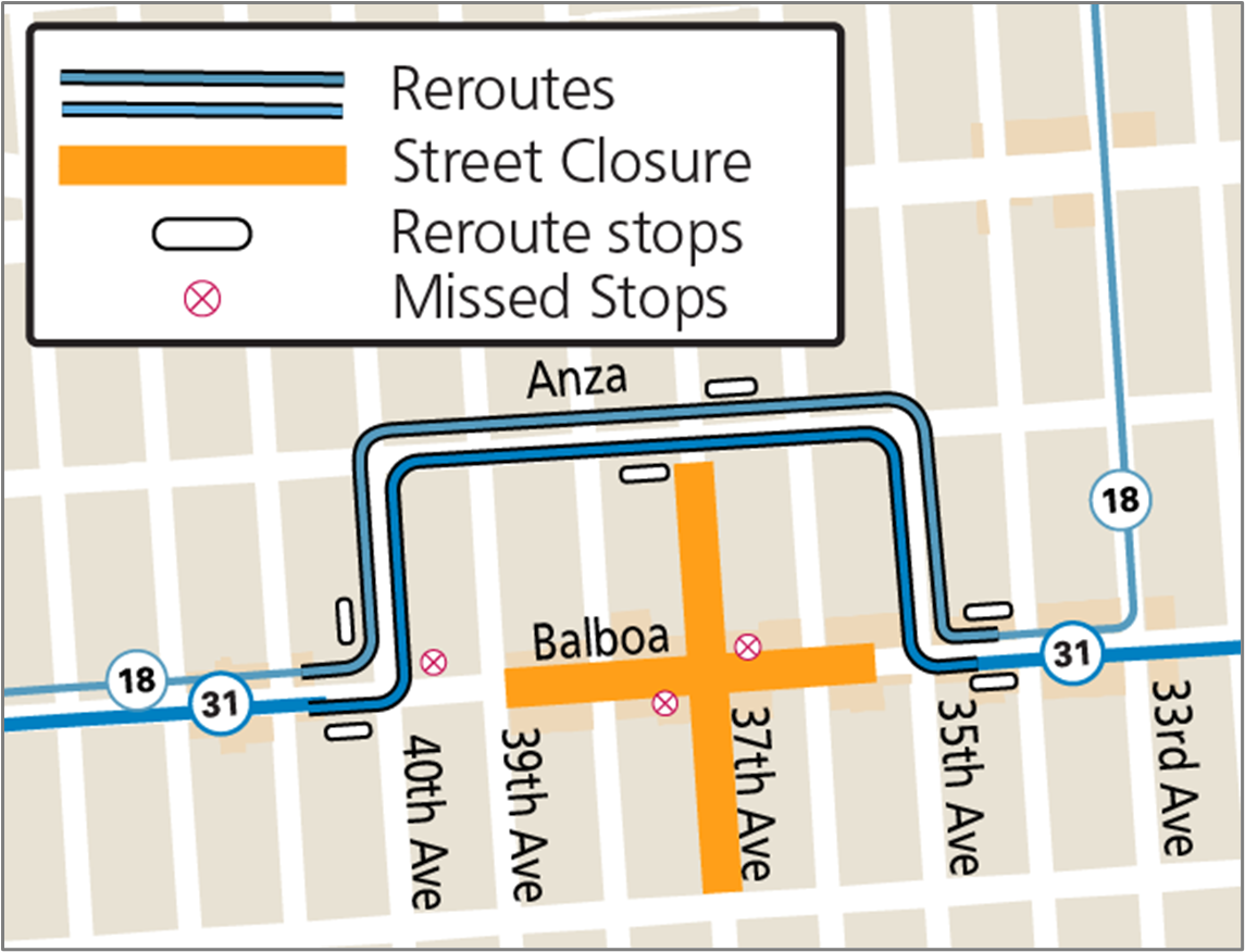 Event Service Map for SFUSD Youth Arts Festival on Saturday, April 27, 2024.