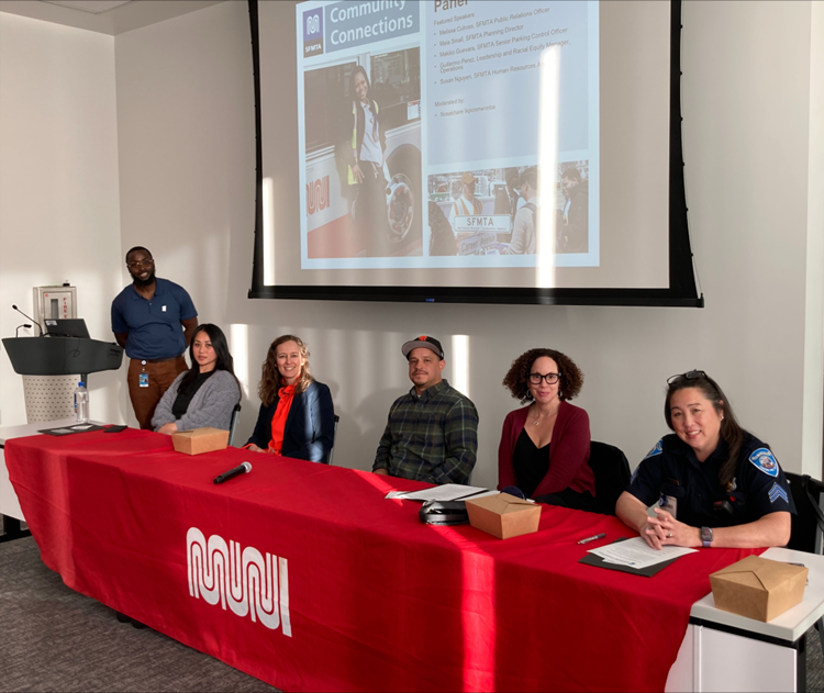 A panel of speakers during Community Connections