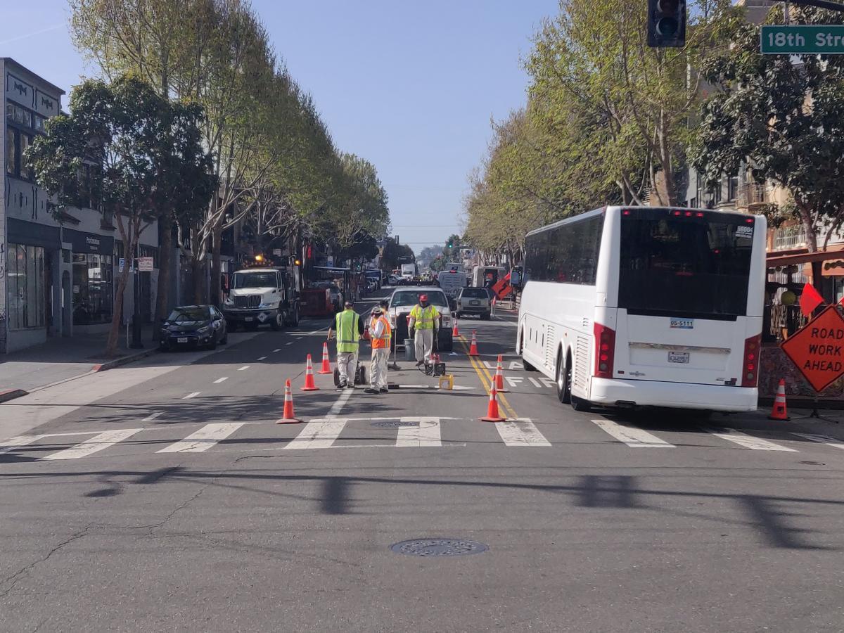 Construction on Valencia April 28, 2023