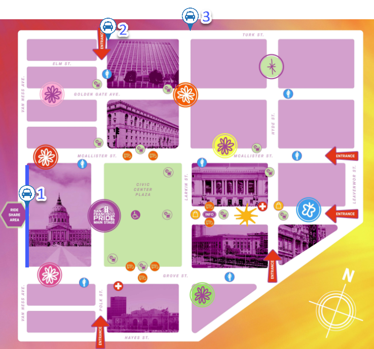 Taxi stand during Pride festivities