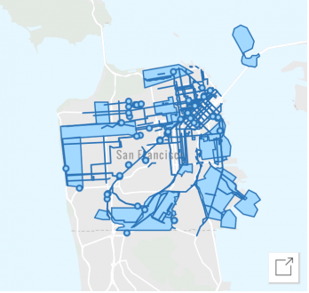interactive project map inset. mapping of projects across the city