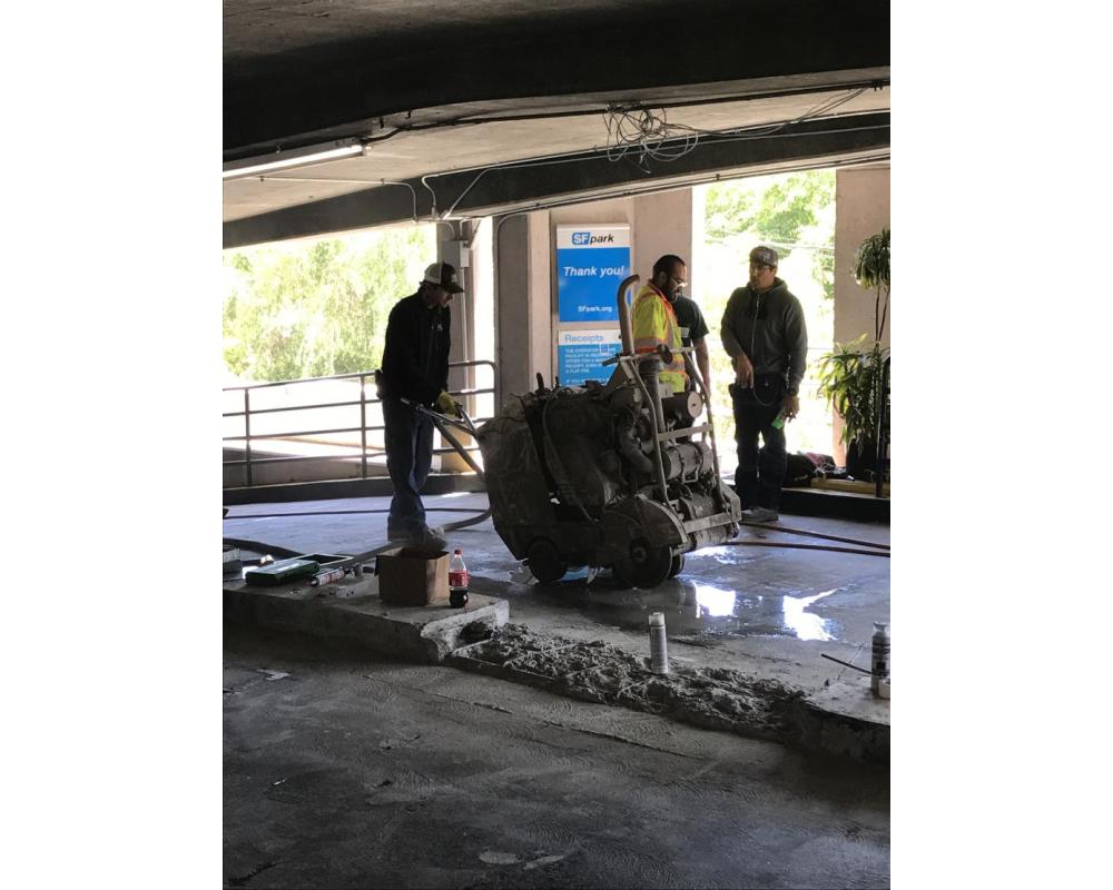 PARCS Installation Under Construction/Lombard Street Garage