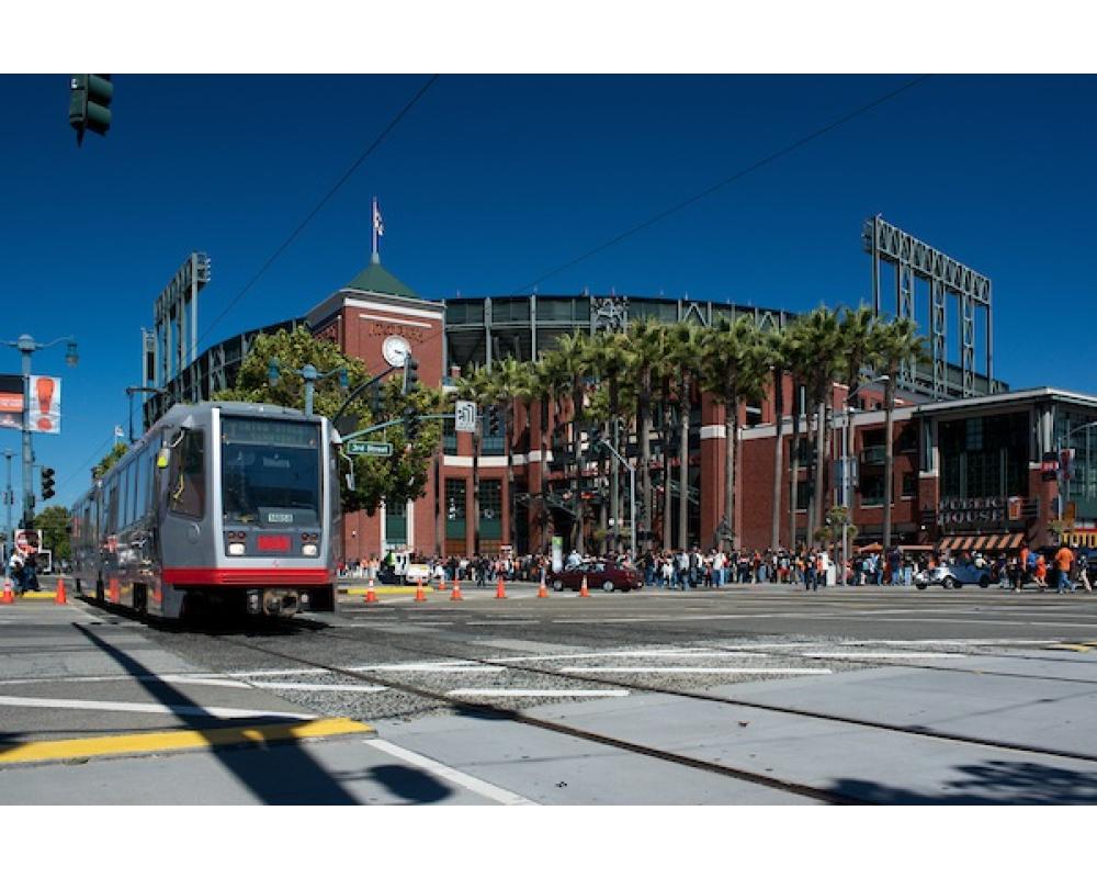 Baseball fans using Muni to get to AT&T Park