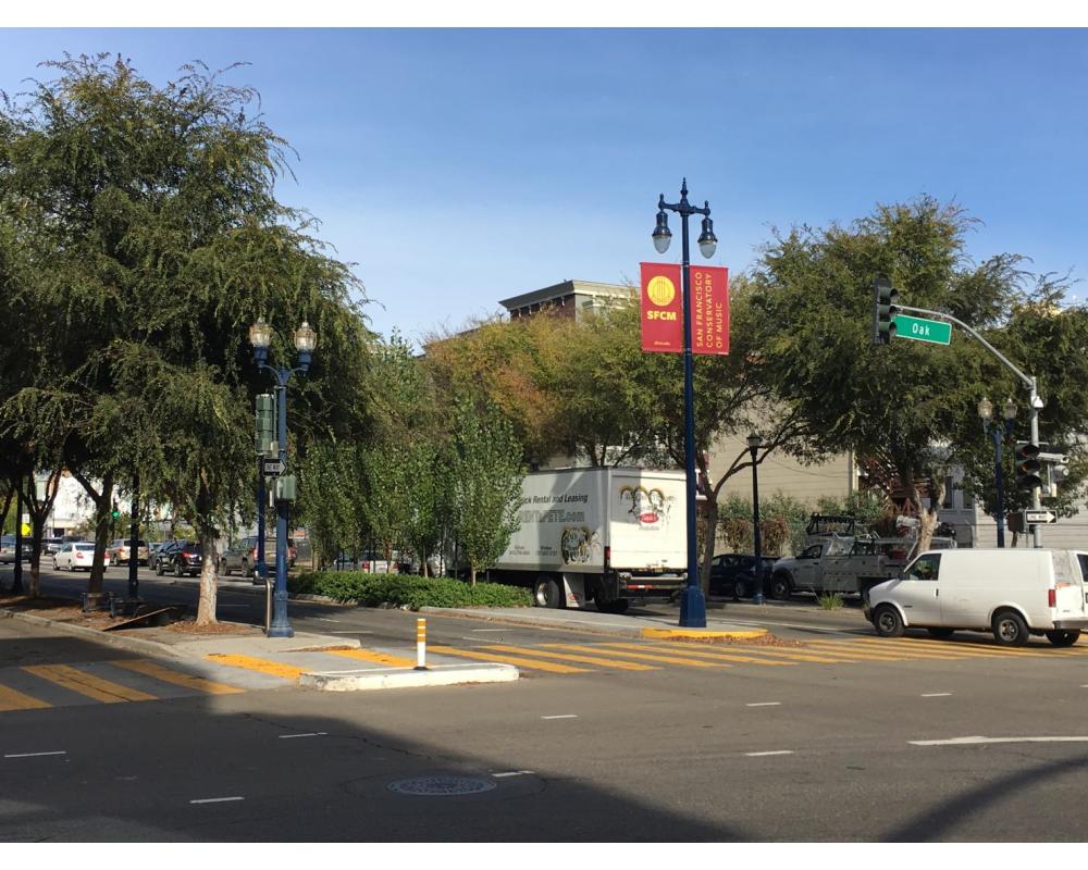 Landscaped center median on Octavia