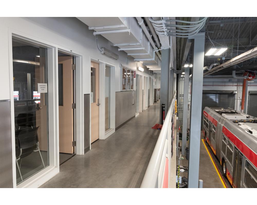 Offices overlooking the maintenance space