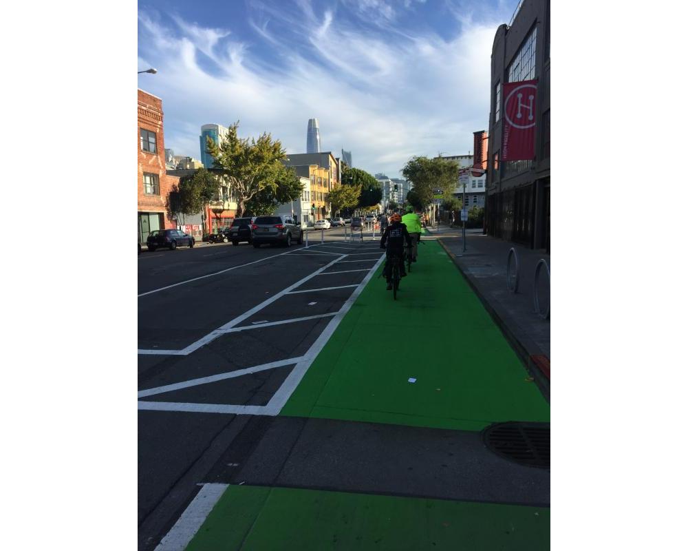 Bike lane on Folsom near Sherman streets (2017 near-term improvement)