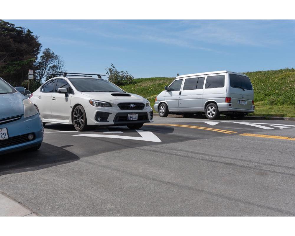 Example of a speed hump in San Francisco