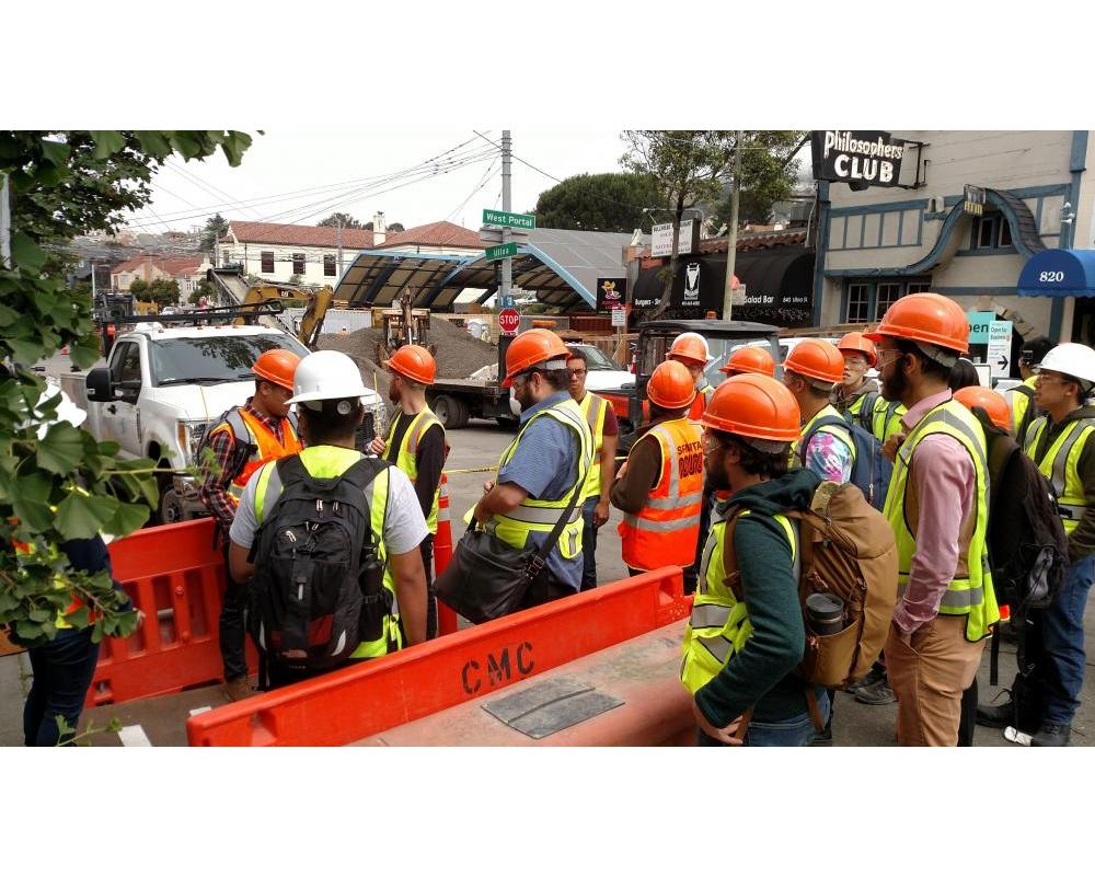 Photo of interns at construction site