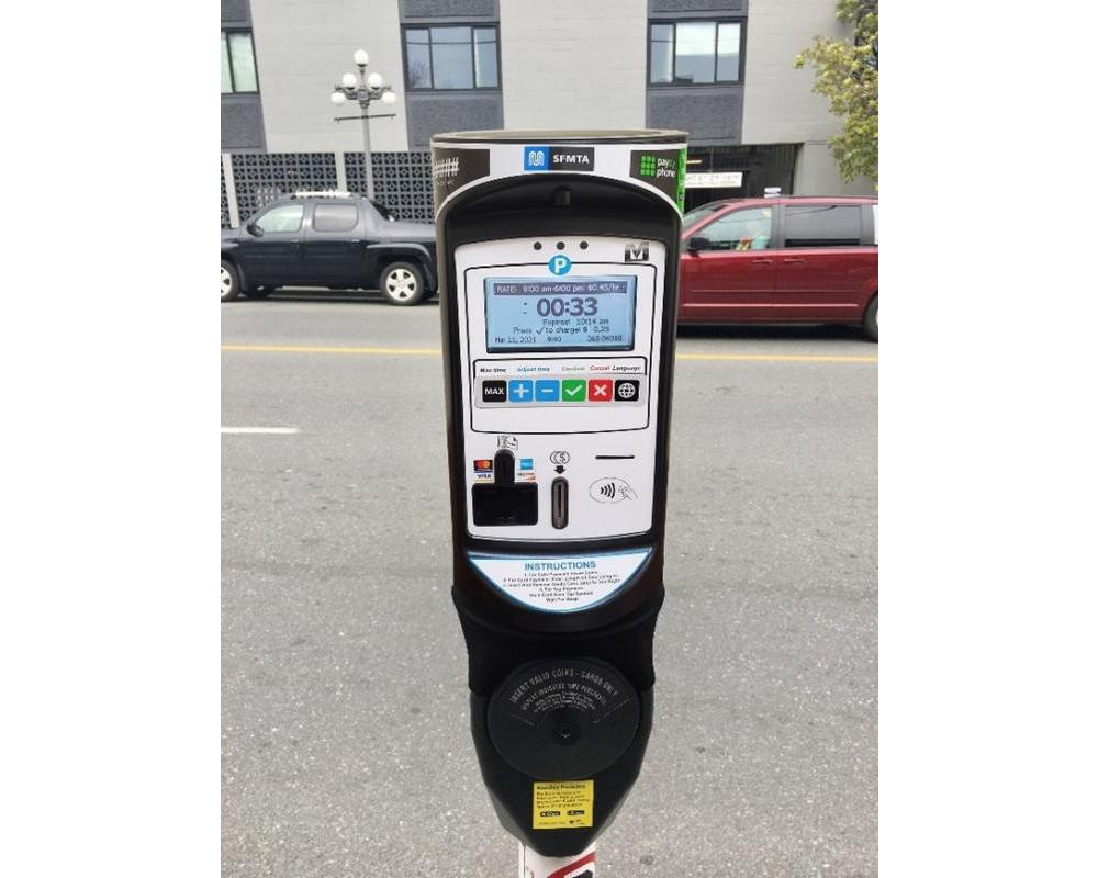 Image of New single space pay-by-license paystation system screen close up shot
