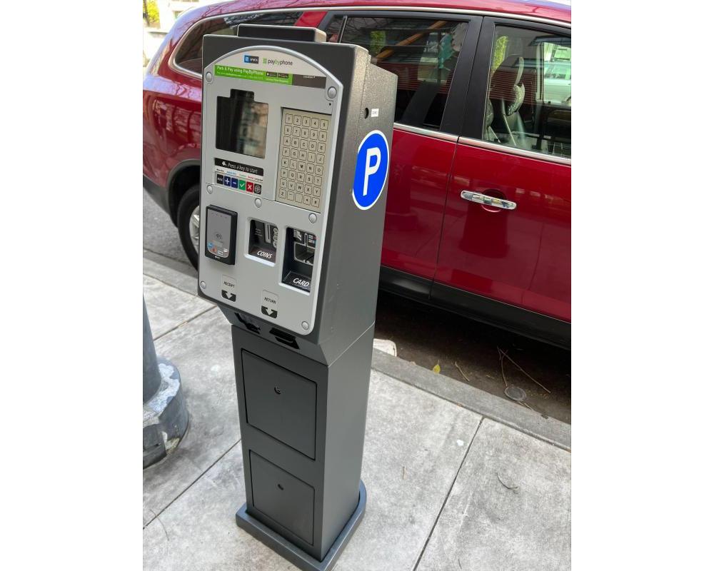 Image of New pay-by-license paystation system side shot