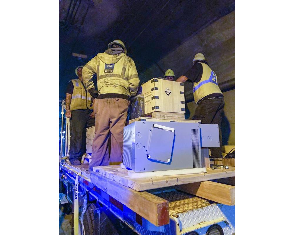 MOW staff remove and replace 60 batteries in the Church Substation