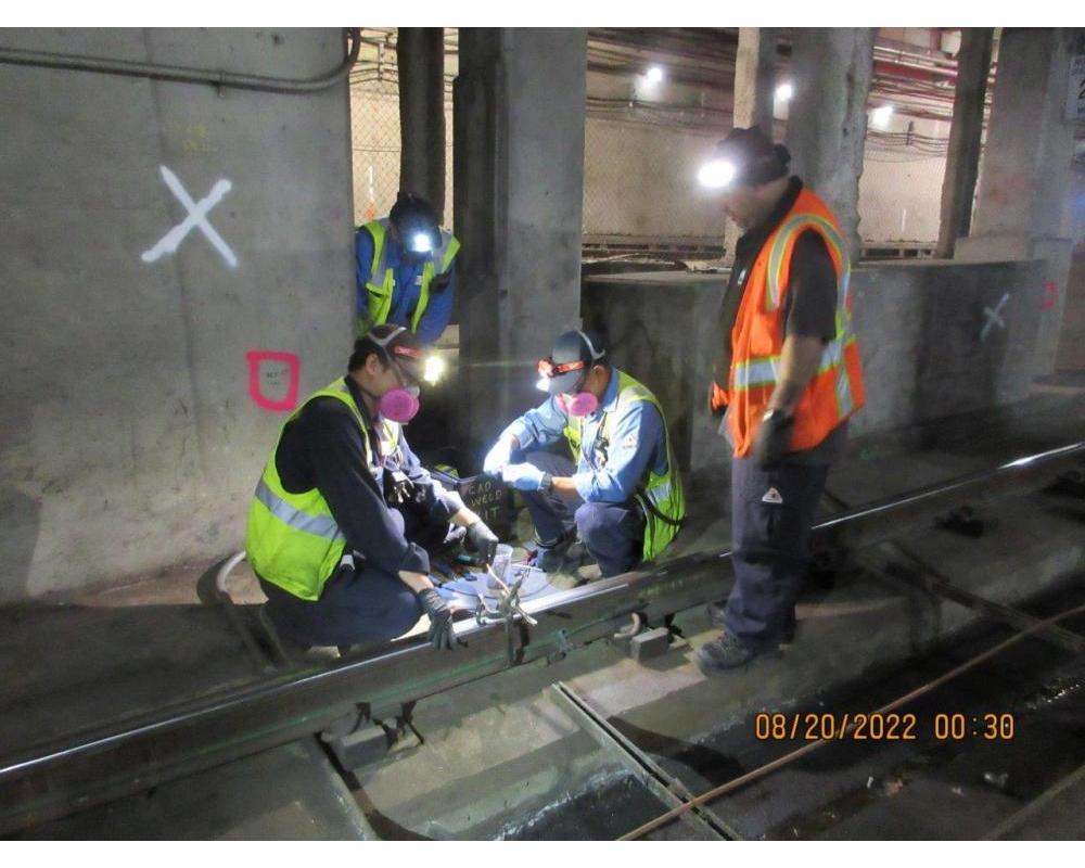 Specialized electronic maintenance technicians work hand-in-hand with track maintenance
