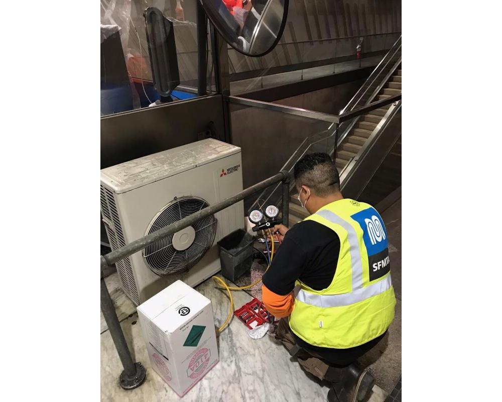 HVAC units are purged with Nitrogen prior to refilling working fluids