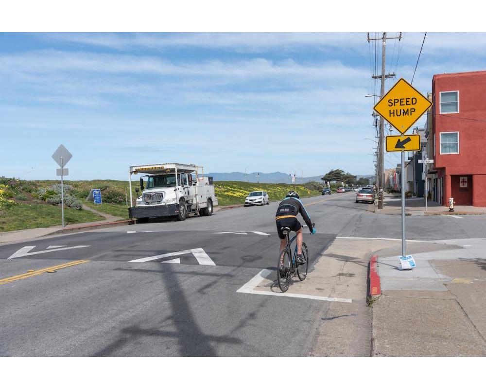 Speed Hump at Lower Great Highway and Ortega
