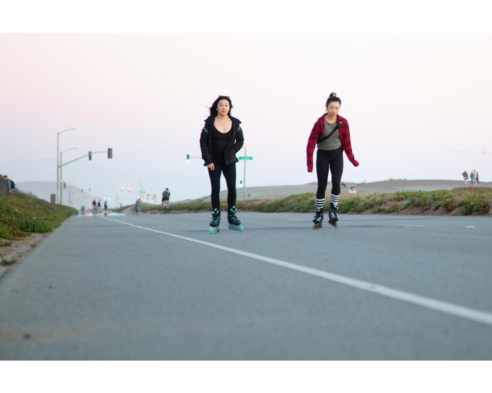 Rollerskaters on Great Highway