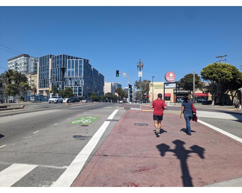 Decorative pavement on Market Street