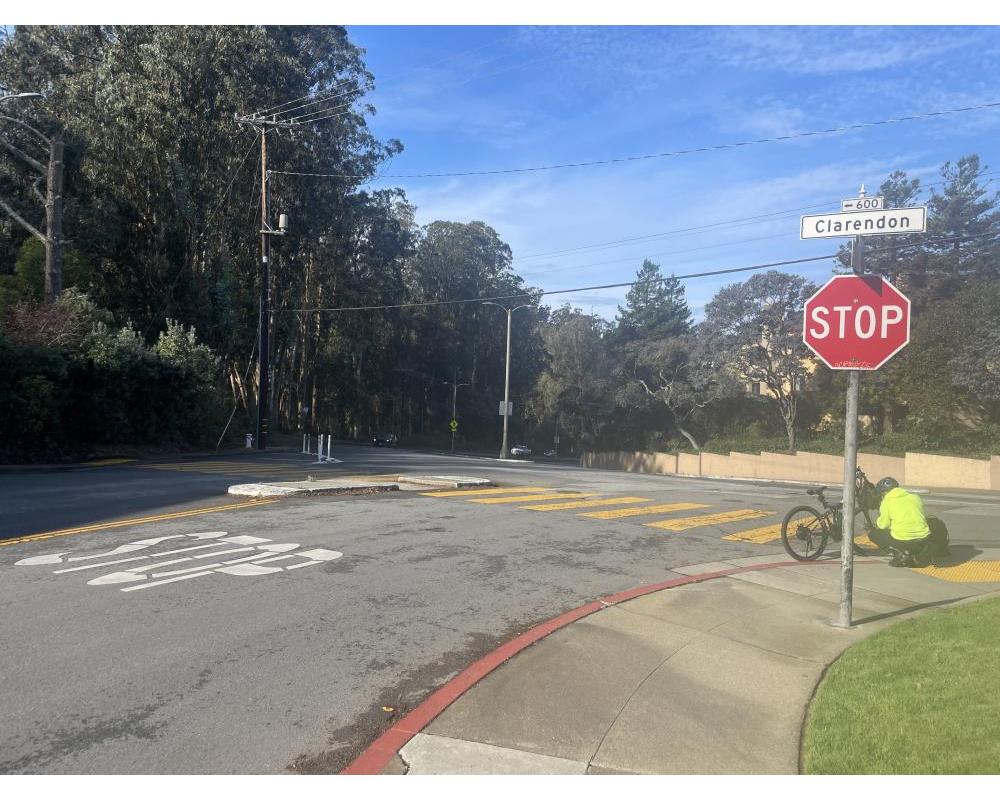 Crosswalk at Olympia Drive and Clarendon Avenue